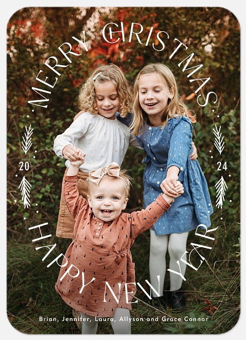 Oval Frame Holiday Photo Cards