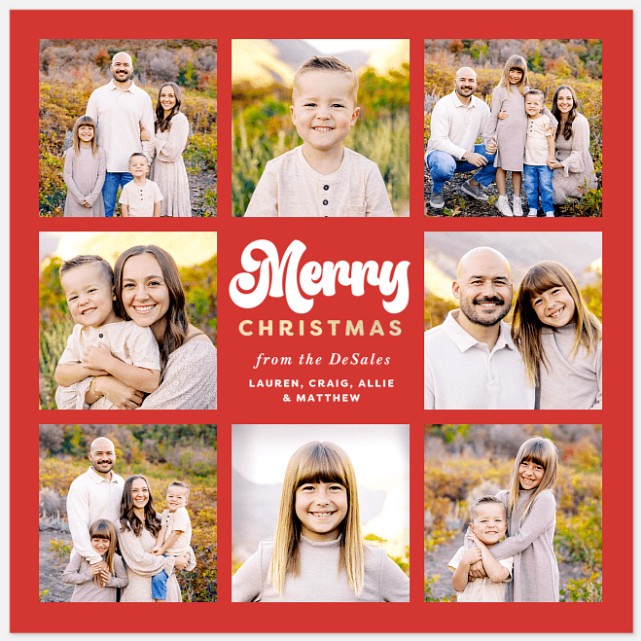 Merry Grid Holiday Photo Cards