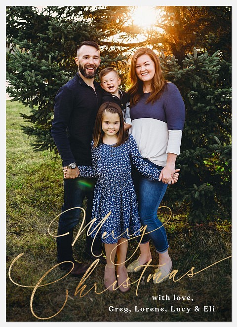 Golden Dipped Holiday Photo Cards