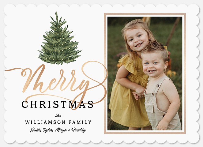 Lit Tree Holiday Photo Cards