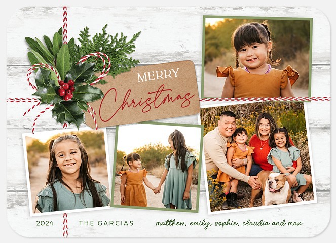 Rustic Tag Holiday Photo Cards