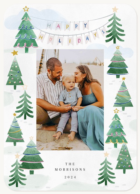 Happy Trees Personalized Holiday Cards