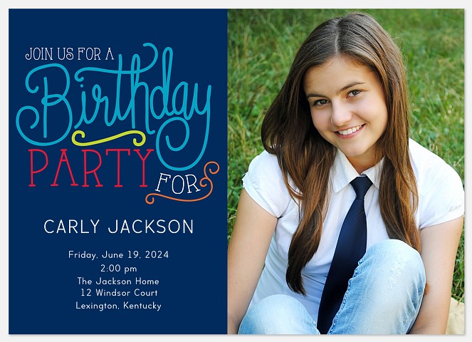 Festive Type Kids' Birthday Invitations