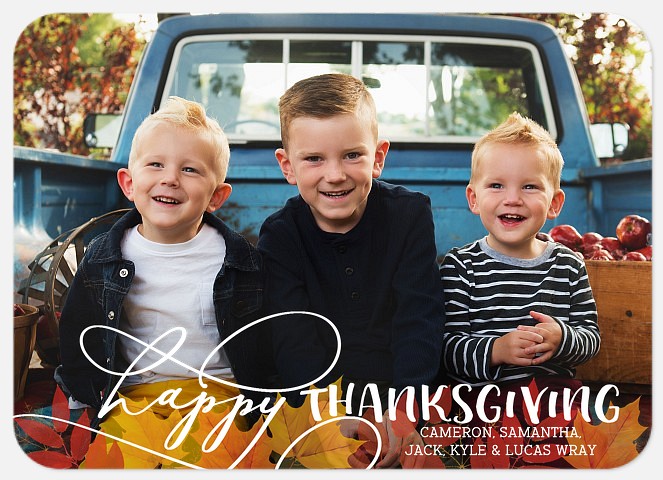 Leafy Overlay Thanksgiving Cards