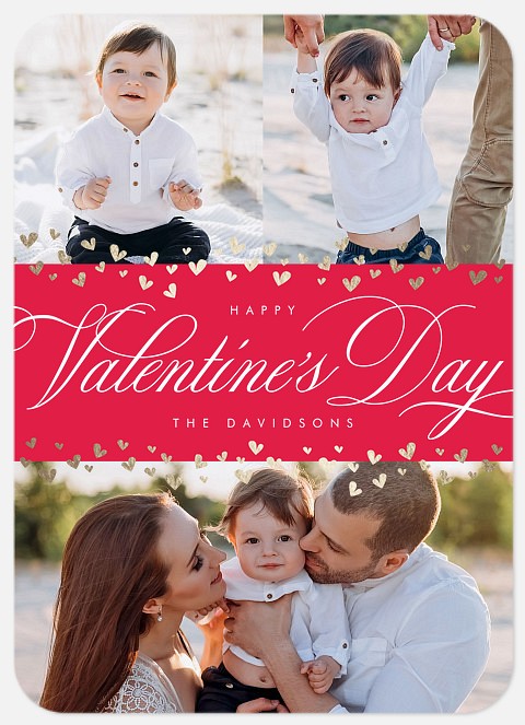 Shimmering Hearts Valentine Photo Cards