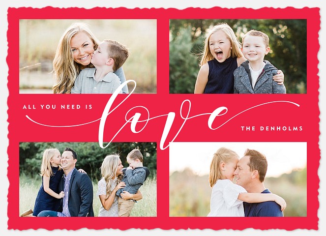 Calligraphic Love Valentine Photo Cards