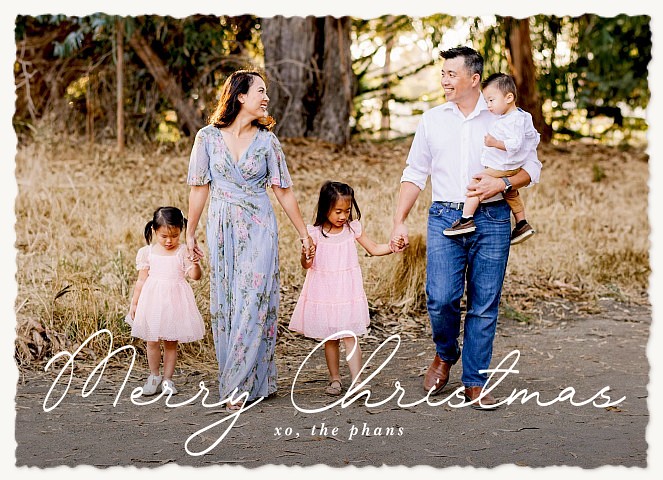 Soft Script Personalized Holiday Cards