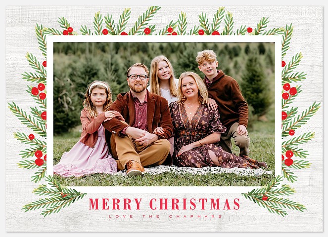 Foliage Frame Holiday Photo Cards