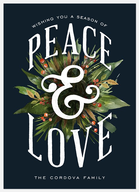 Peace Garland Holiday Photo Cards