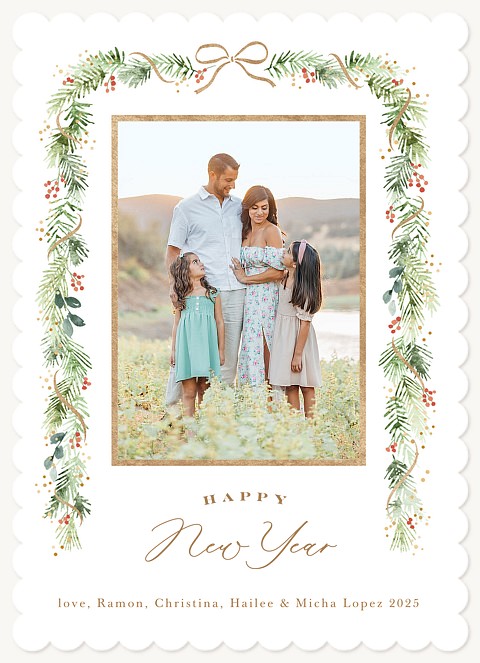 Pine and Bow Photo Holiday Cards