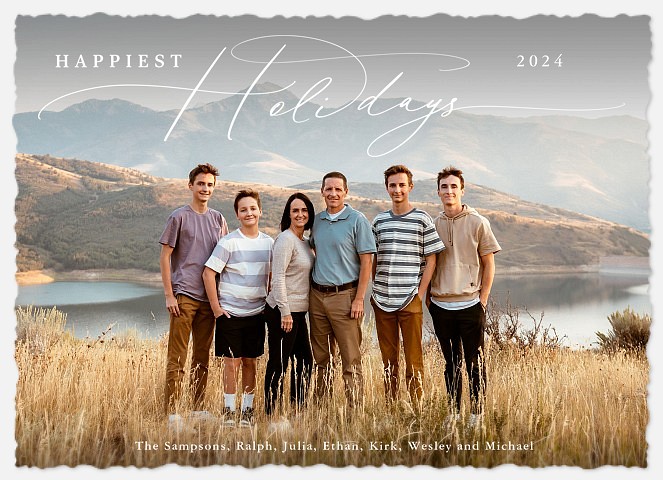 Beautiful Script Holiday Photo Cards