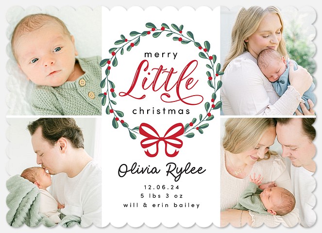 Berry Wreath Holiday Photo Cards