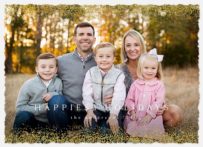 Gold Dusted Holiday Photo Cards