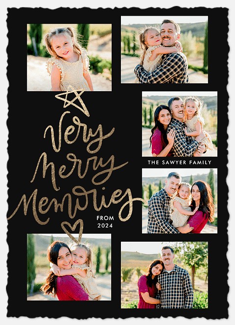 Golden Memories Holiday Photo Cards