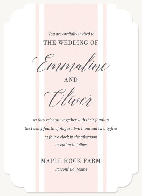 Blush Lines Wedding Invitations