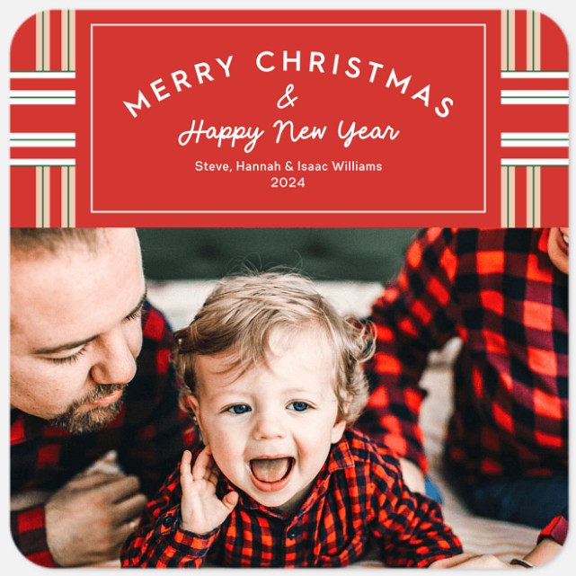 Stylish Stripes Holiday Photo Cards