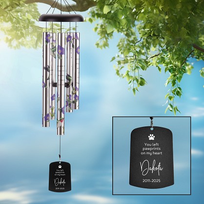 Pawprints On My Heart 38 Inch Wind Chime