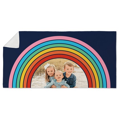 Retro Rainbow Photo Beach Towel