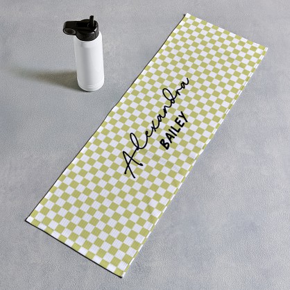 Checkered Name Cooling Towel