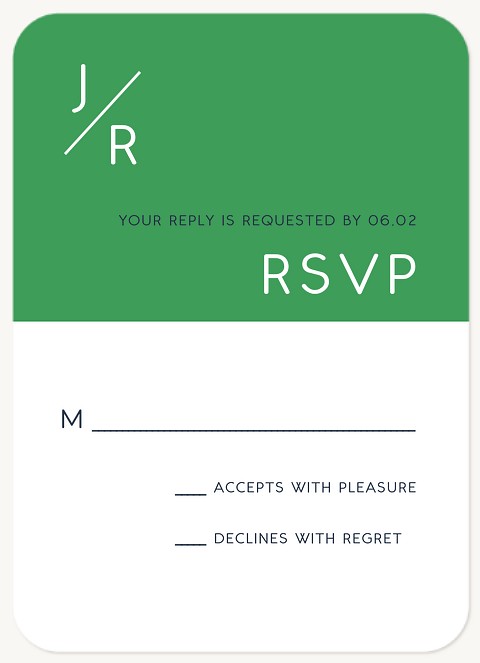 Minimal Monogram Bar Mitzvah RSVP Cards