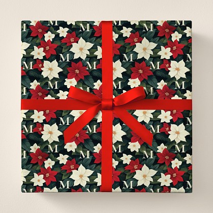 Pretty Poinsettia Wrapping Paper