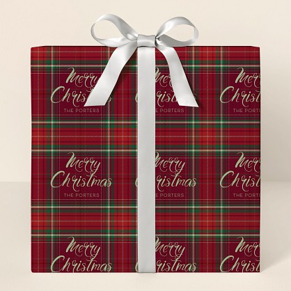 Vintage Plaid Wrapping Paper 