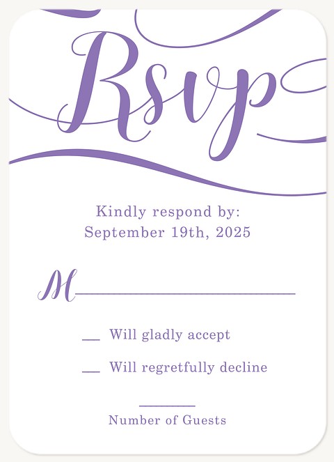 Written Flourish Quinceañera RSVP Cards