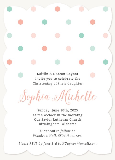 Sweet Little Dots Baptisms & Christening Invitations