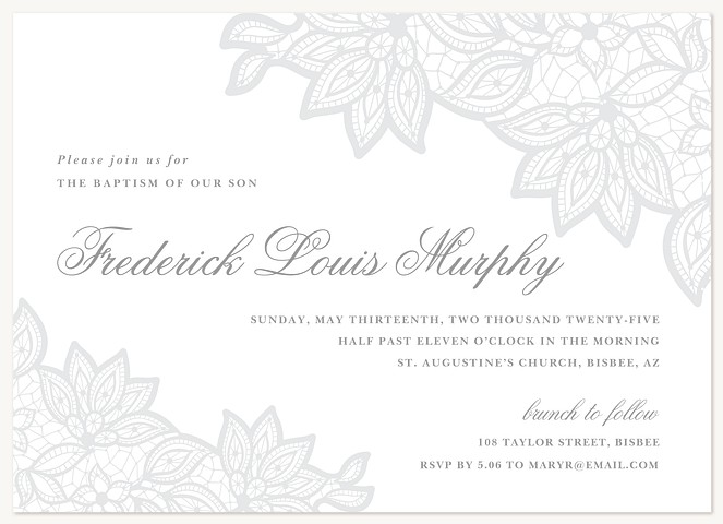 Lacy Corners Baptisms & Christening Invitations