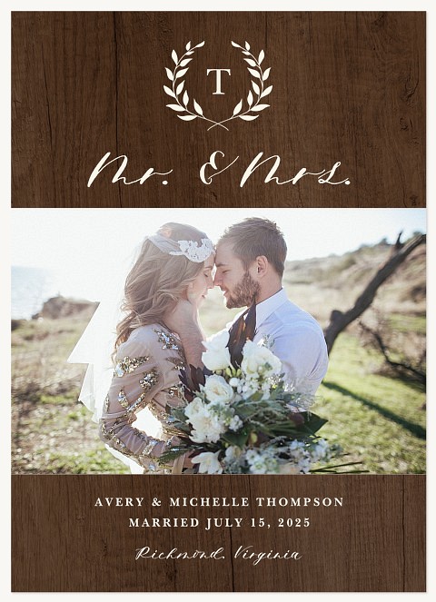 Rustic Laurels Wedding Announcements