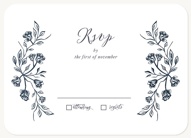 Indigo Splendor Wedding RSVP Cards