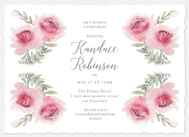 Romantic Roses Bridal Shower Invitations