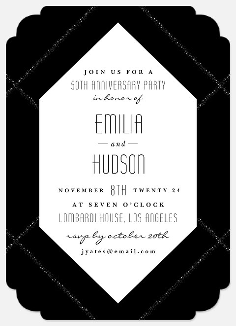 Luxe Gemstone Anniversary Invitations