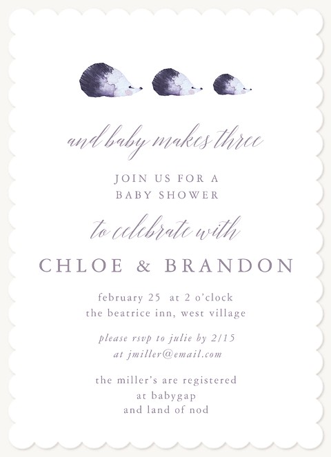 Baby Makes Three Baby Shower Invites