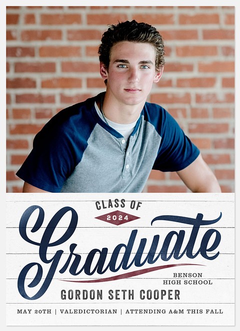 Varsity Script Graduation Cards