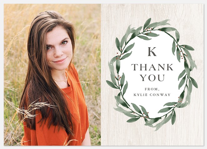 Rustic Wreath Thank You Cards 