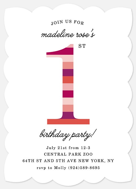 Colorful Stripes Kids' Birthday Invitations