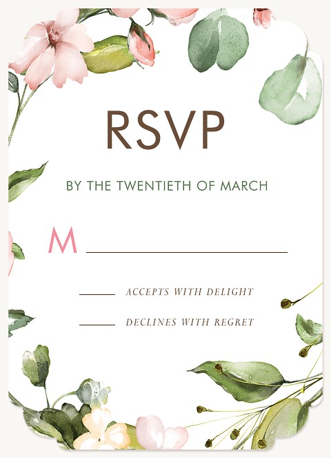 Rustic Wreath Bat Mitzvah RSVP Cards