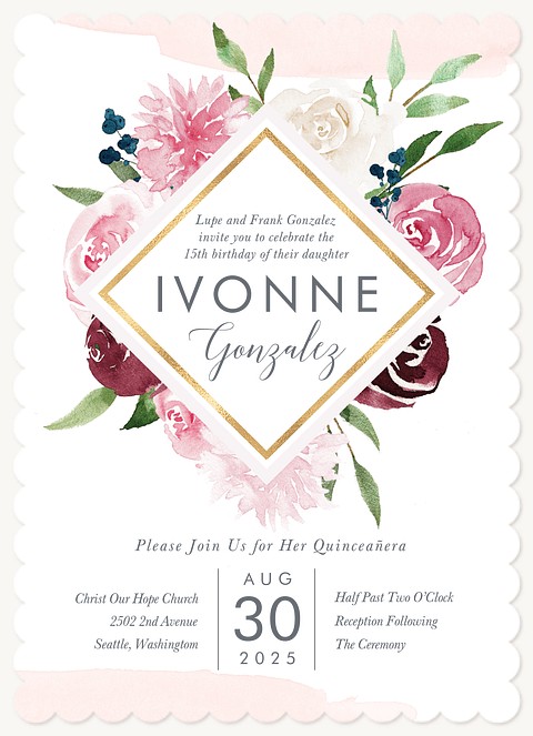 Painted Elegance Quinceañera Invitations