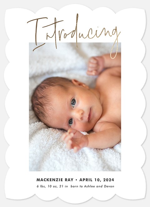 Golden Intro Baby Birth Announcements