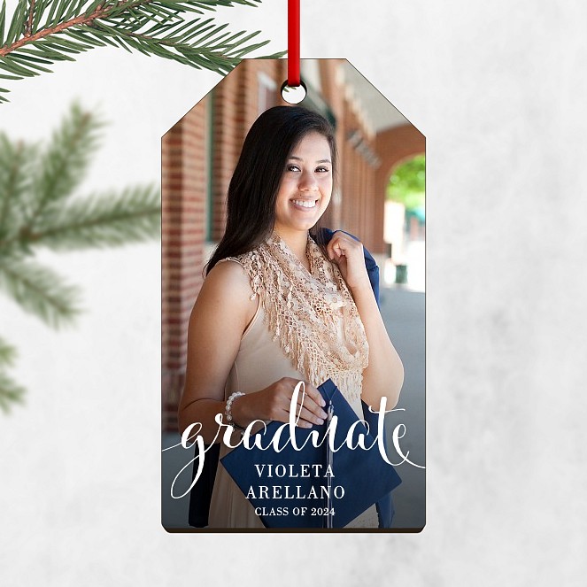 Graduate Script Personalized Ornaments