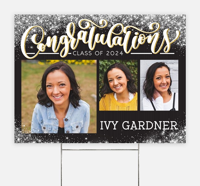 Sparkling Metallics Graduation Yard Signs