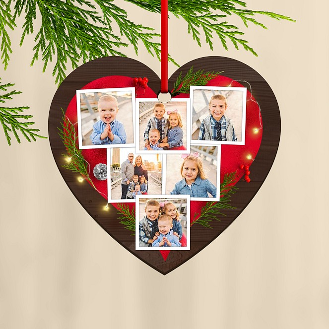 Heartfelt Collage Custom Ornaments