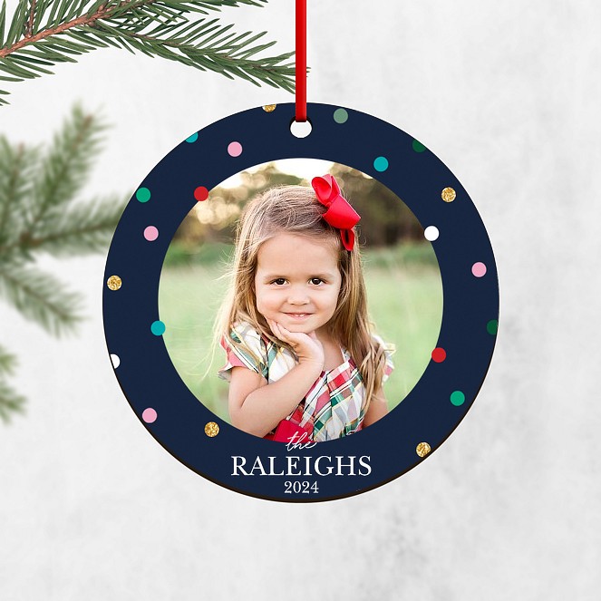 Holiday Confetti Personalized Ornaments