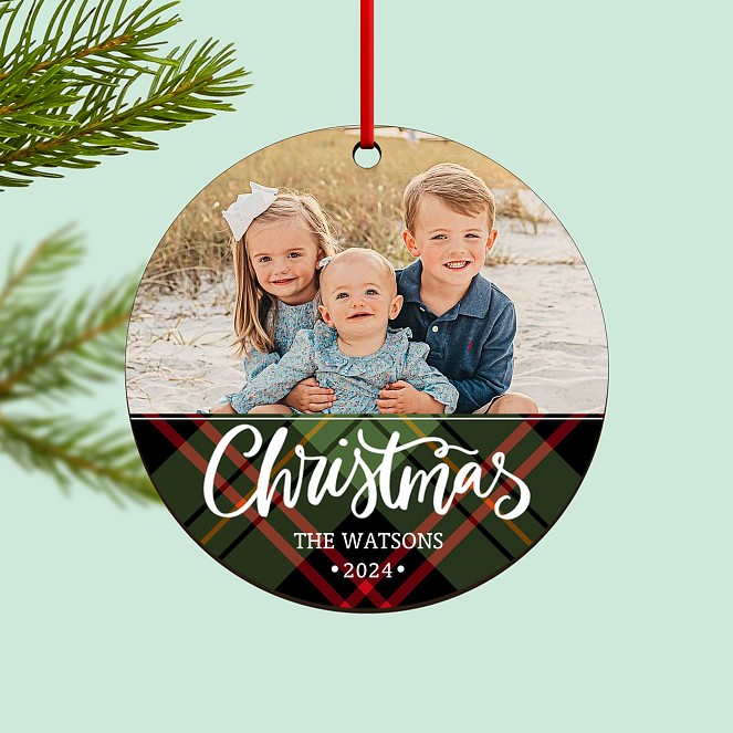 Christmas Plaid Custom Ornaments