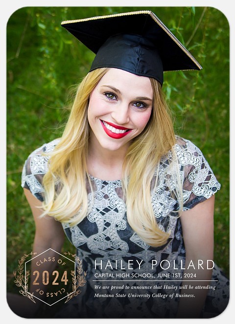 Rosey Emblem Graduation Cards