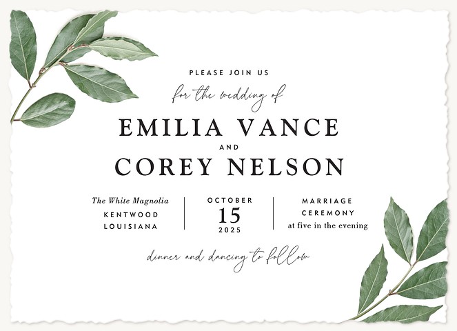 Leaflet Wedding Invitations